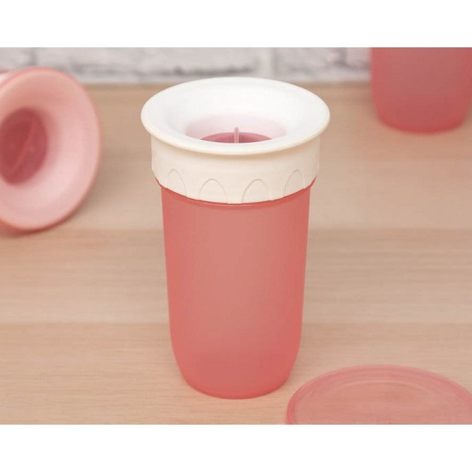 Kiokids 2 bicchieri in silicone rosa con cannuccia - MamyShop Online