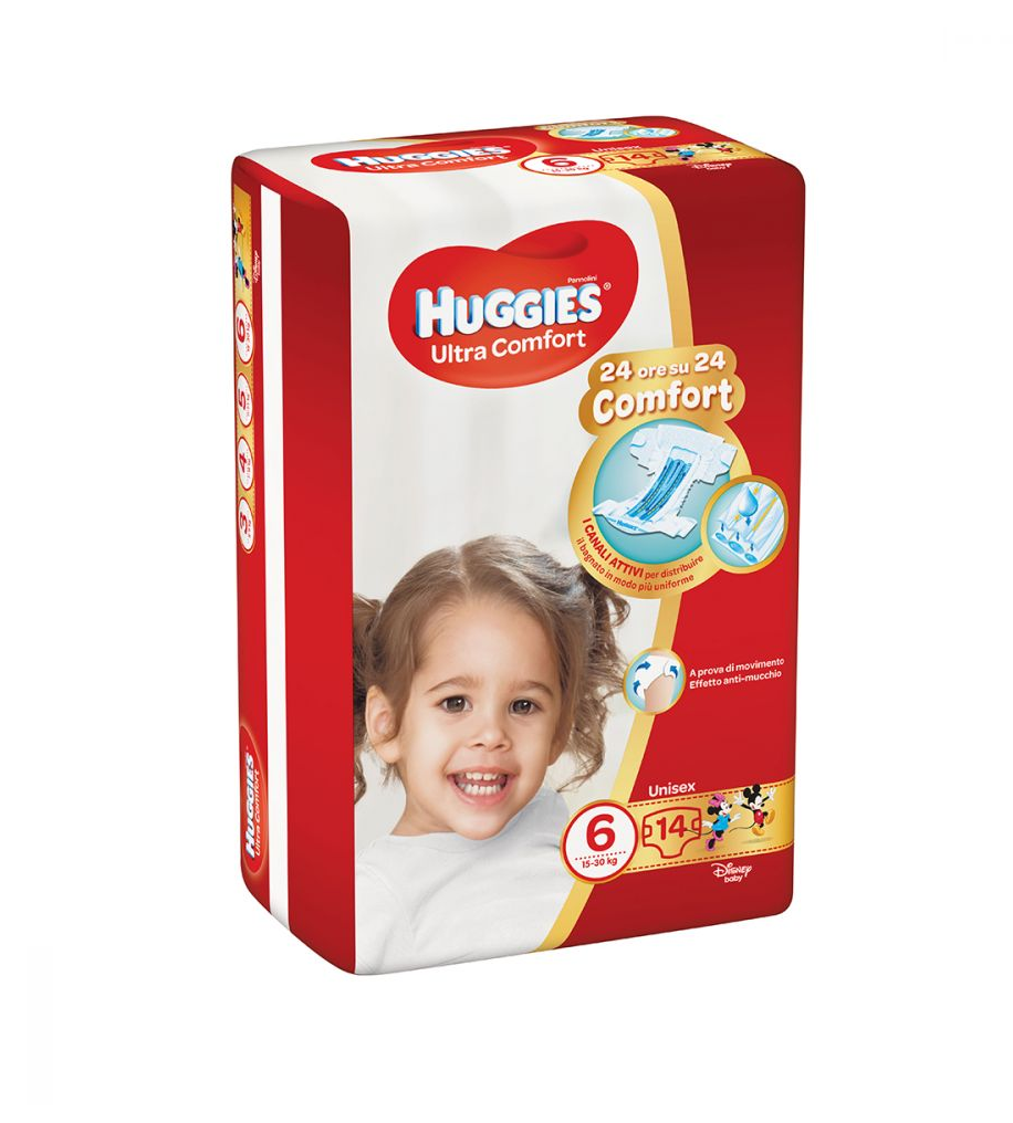 HUGGIES ULTRA COMFORT 6 TG.15-30KG PZ.14 UNISEX