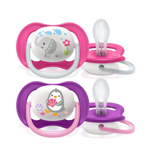 AVENT 2 SUCCHIETTI ULTRA AIR 6-18MESI FEMMINA ANIMALETTI