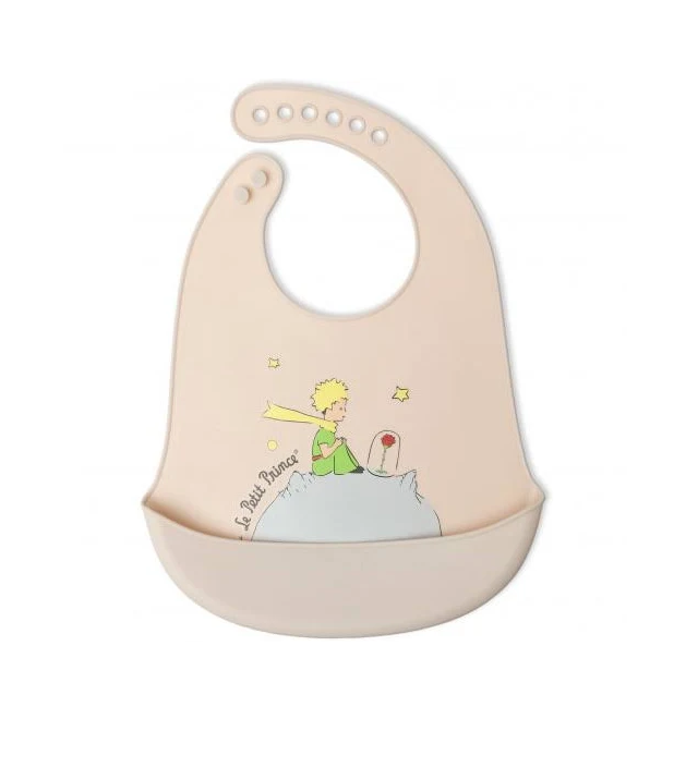 KIOKIDS BAVAGLINO SILICONE C/TASCA BEIGE IL PICCOLO PRINCIP