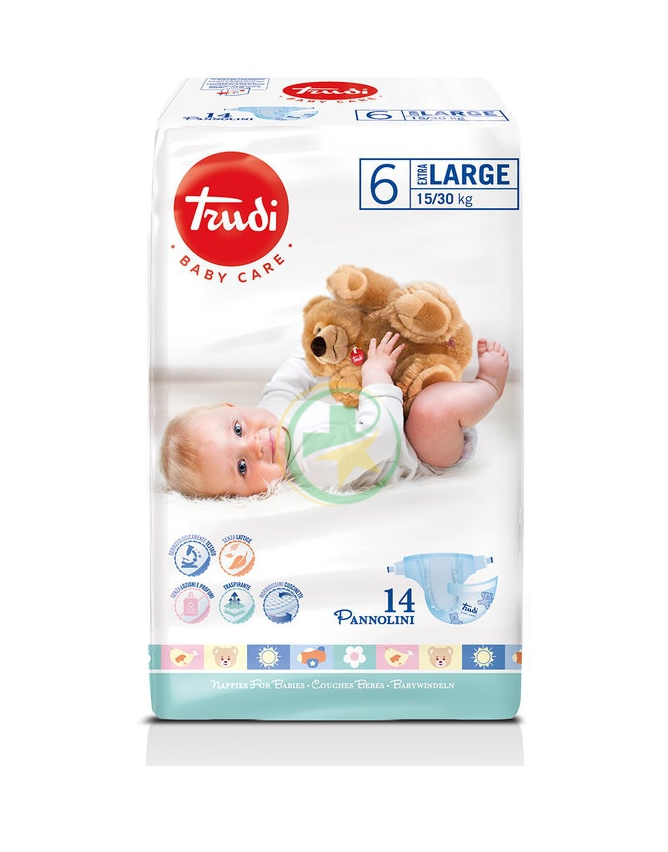 TRUDI NEW TG 6 EXTRALARGE 15-30KG 14PZ PANNOLINI SILC