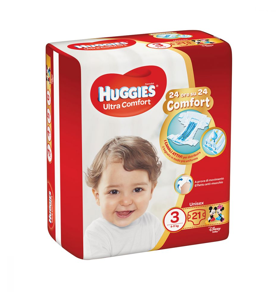 HUGGIES ULTRA COMFORT 3 TG.4-9KG PZ.21 UNISEX