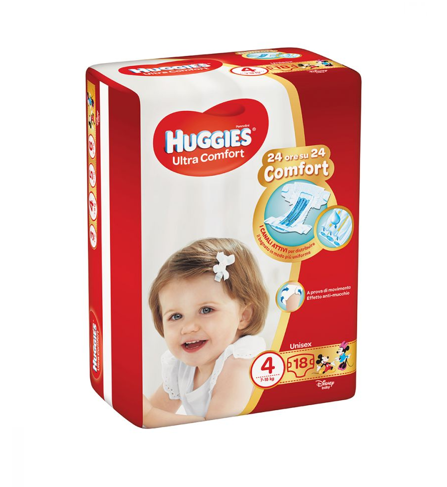 HUGGIES ULTRA COMFORT 4 TG.7-18KG PZ.18 UNISEX