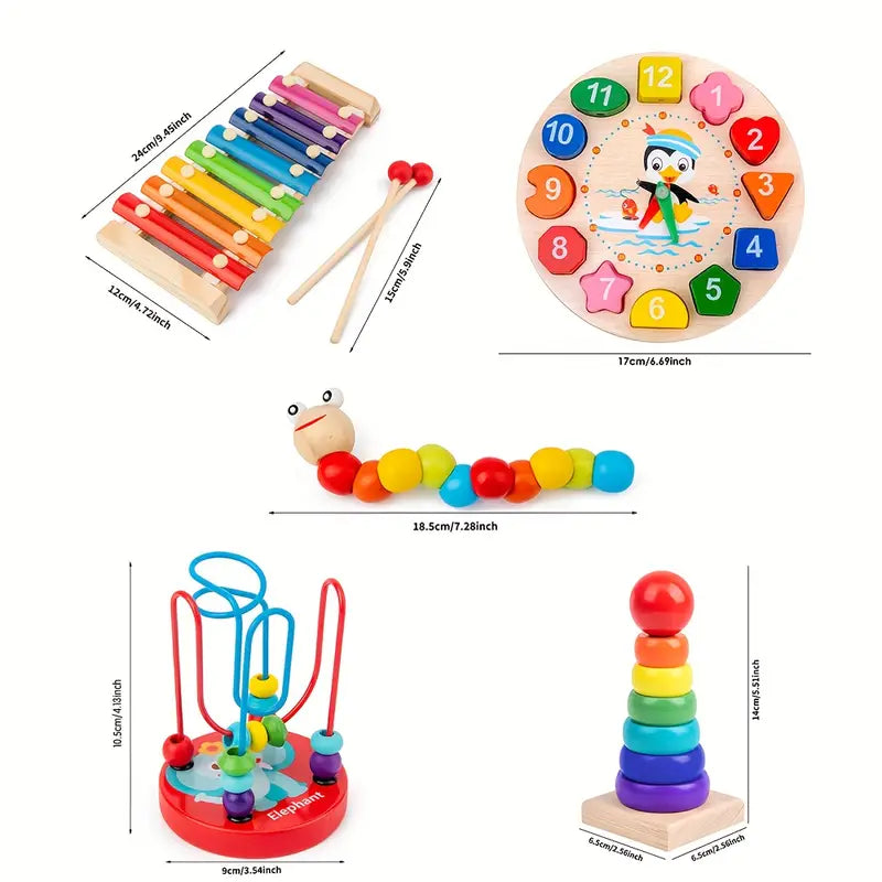 Kit Montessori 10 in 1 - Giochi in Legno Educazione