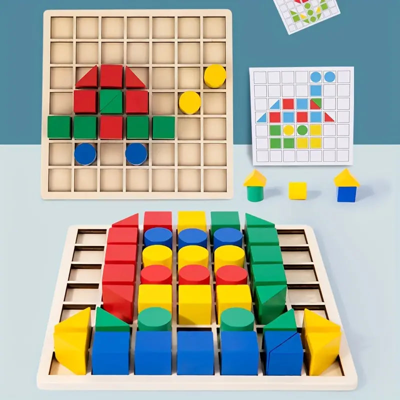 Puzzle di Blocchi di Giunzione Creativa in Legno Montessori