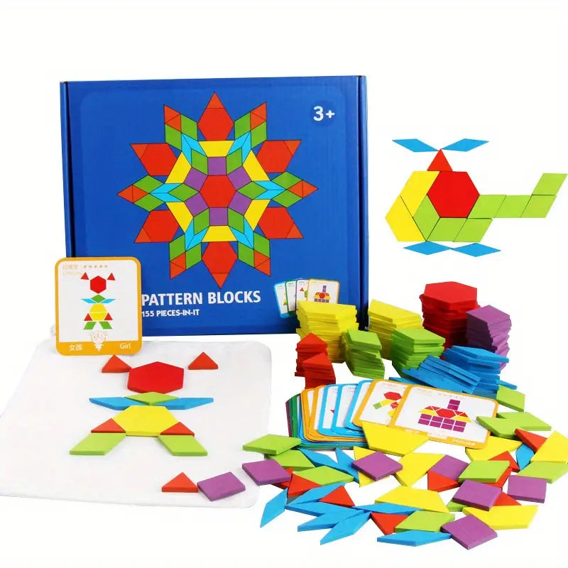 Puzzle geometrici Montessori  Gioco 155 pz con 24 carte