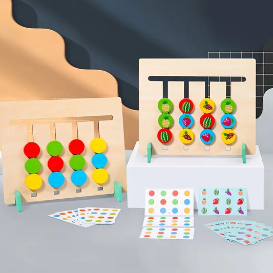 Puzzle Rompicapo Scorrevole Colori Frutta e Animali Montessori