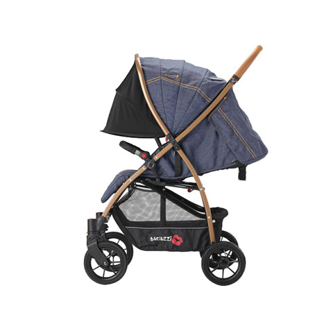 BXT Passeggino leggero con ruote grandi Jeans Blue Baciuzzi