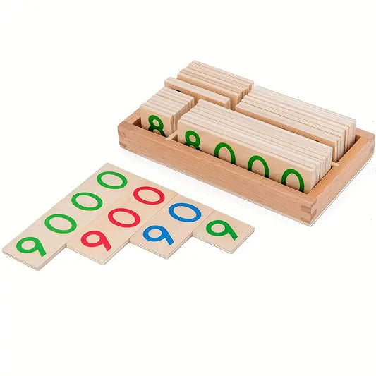 Carte Numeriche in Legno Montessori Da 1 a 9000