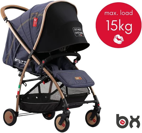 BXT Passeggino leggero con ruote grandi Jeans Blue Baciuzzi