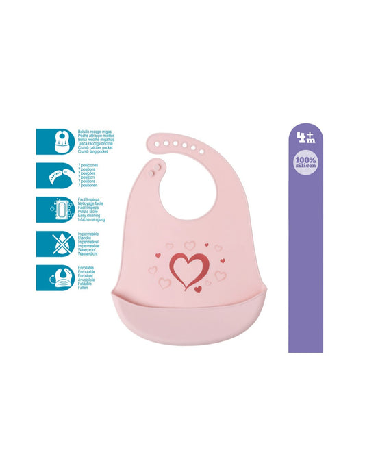 KIOKIDS BAVAGLINO SILICONE ROSA 4M+