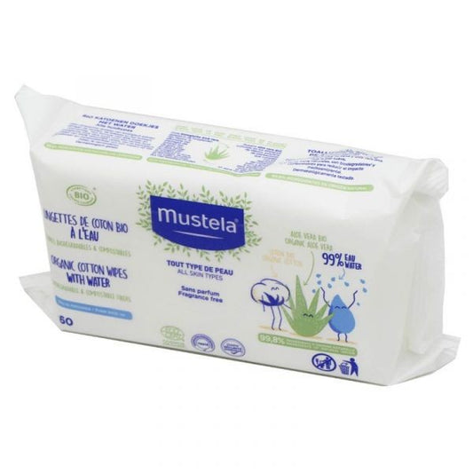 MUSTELA SALVIETTE ALL'ACQUA IN COTONE 60PZ