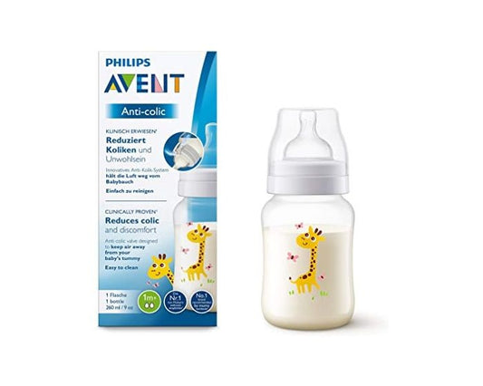 AVENT BIBERON ANTICOLICA 260ML PLAST.DECORATO GIRAFFA