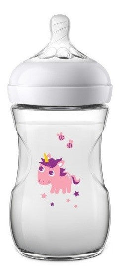 AVENT BIBERON NATURAL 260ML 1M+ UNICORNO ROSA