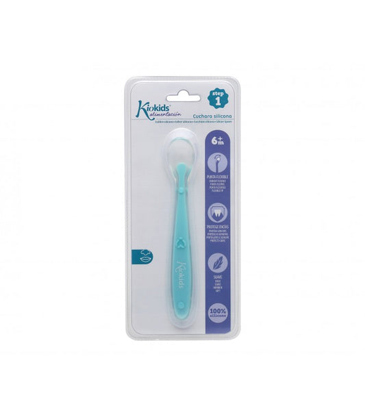 KIOKIDS CUCCHIAIO SILICONE AZZURRO