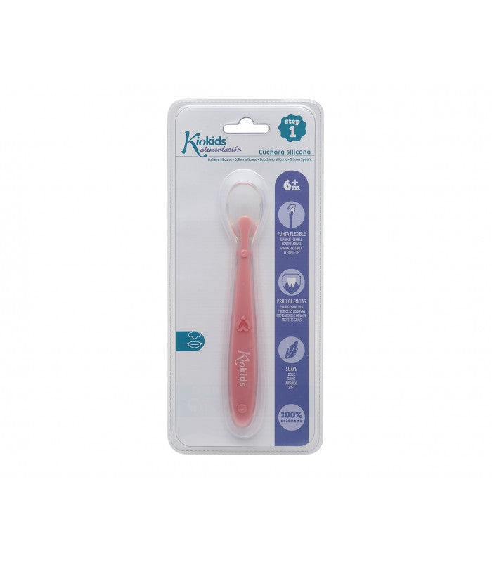 KIOKIDS CUCCHIAIO SILICONE ROSA