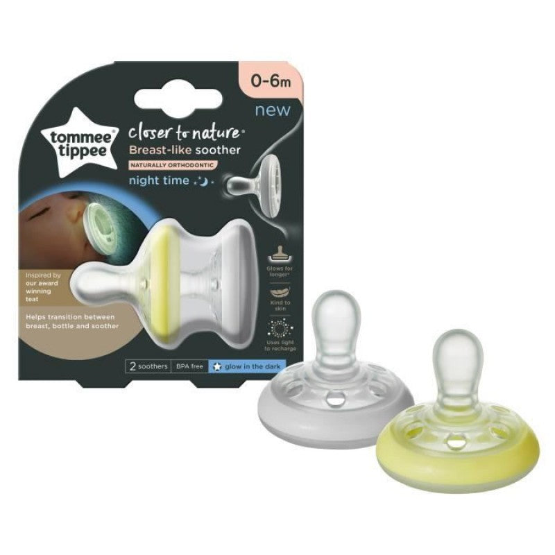 TOMMEE TIPPEE 2 SUCCHIETTI 0-6M BREAST-LIKE NIGHT