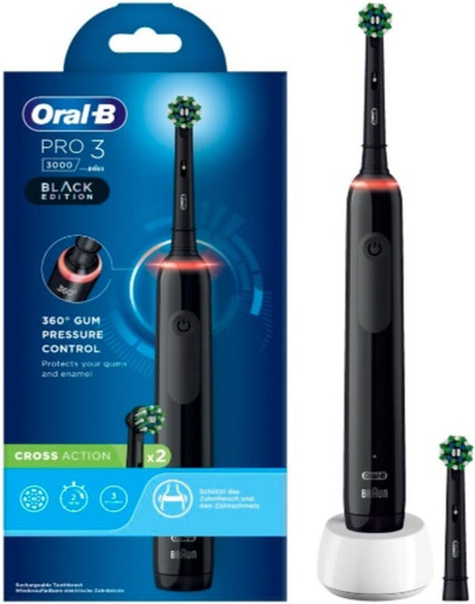 ORAL B PRO3 BLACK SPAZZOLINO ELETTRICO CON 2 RICAMBI