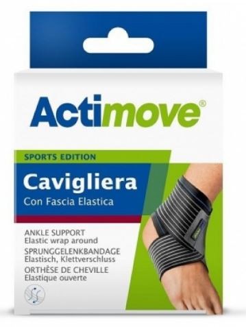 ACTIMOVE CAVIGLIERA M BLACK CON FASCIA ELASTICA