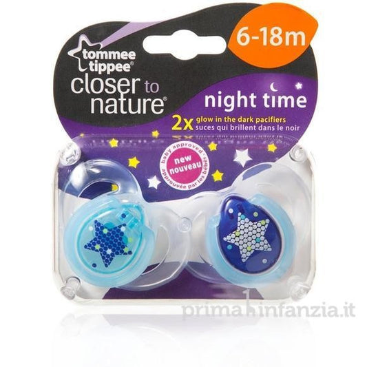 TOMMEE TIPPEE SUCCHIETTI NIGHT TIME 6-18M SILICONE ASSORTIT