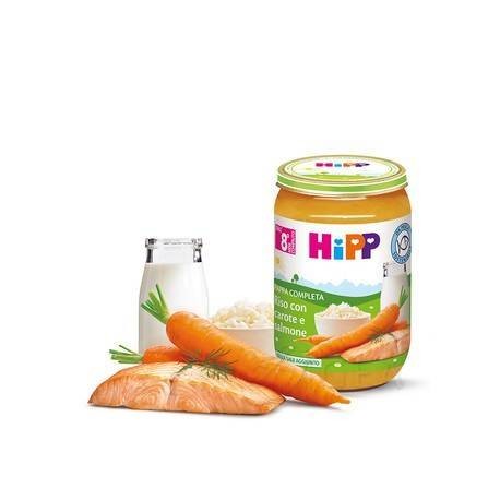 HIPP PAPPA COMPLETA RISO CON CAROTE E SALMONE 220GR