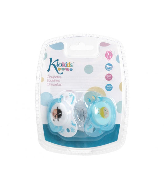 KIOKIDS SUCCHIETTI BLU 2PZ 6M+ SILICONE