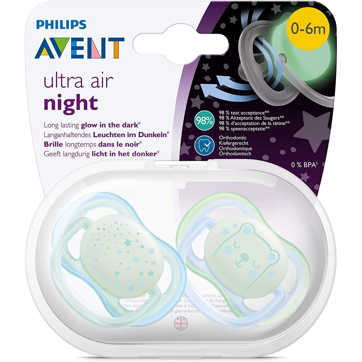 AVENT SUCCHIETTO ULTRA AIR NIGHT 0-6M MASCHIETTO 2PZ