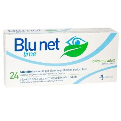 BLU NET TIME SALVIETTE MONOUSO PER IGIENE PERIOCULARE 24PZ