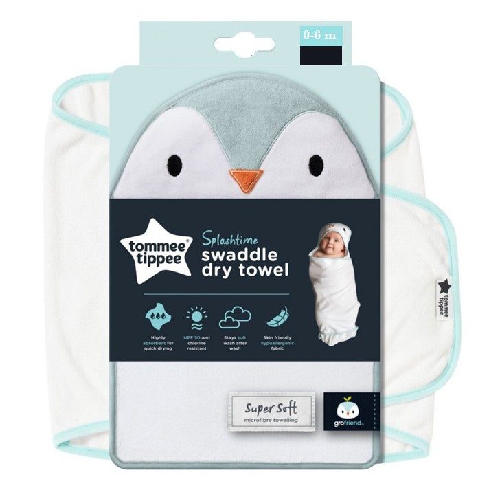 TOMMEE TIPPEE TELO DA BAGNO NEONATO PERCY IL PINGUINO AZZUR