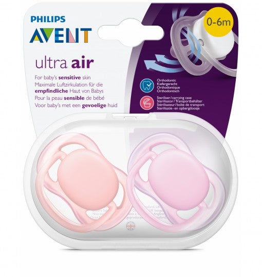 AVENT 2 SUCCHIETTI ULTRA AIR 0-6M FEMMINA ROSA